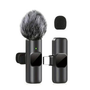 Portable Wireless Clip-On Handheld Mic Furry One-Touch Recording Android/iphone
